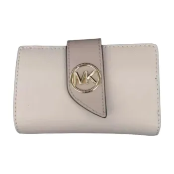 MICHAEL KORS Greenwich Cow Leather Wallet Women's Ecru