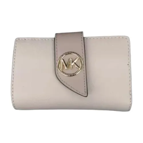 MICHAEL KORS Greenwich Cow Leather Wallet Women's Ecru