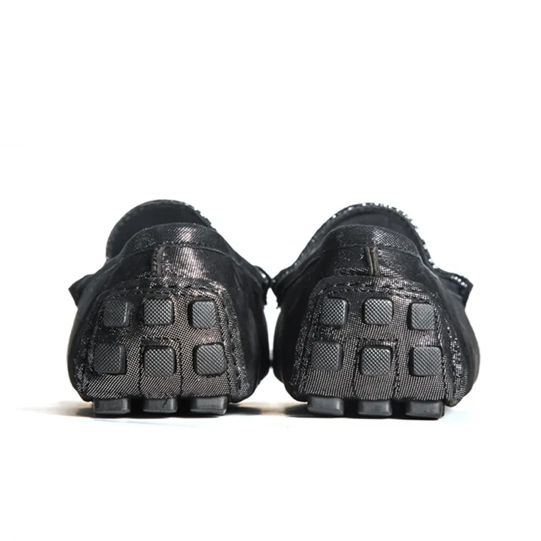 NORVINCY Trendy Man Lace Up Decoration Silver Small Leather Shoes Unisex-2