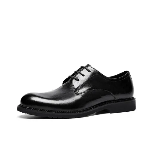 Hautton Jeans Dress Shoes Men Low-Top Black