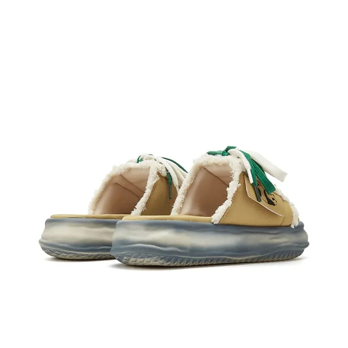 Jin Baichuan Leather Patchwork Odor Resistant Quick Dry Slide Slippers Women's-12