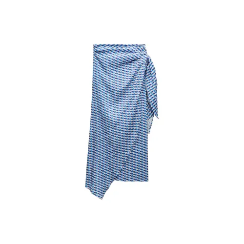 ZARA Casual Long Skirts Women's Blue