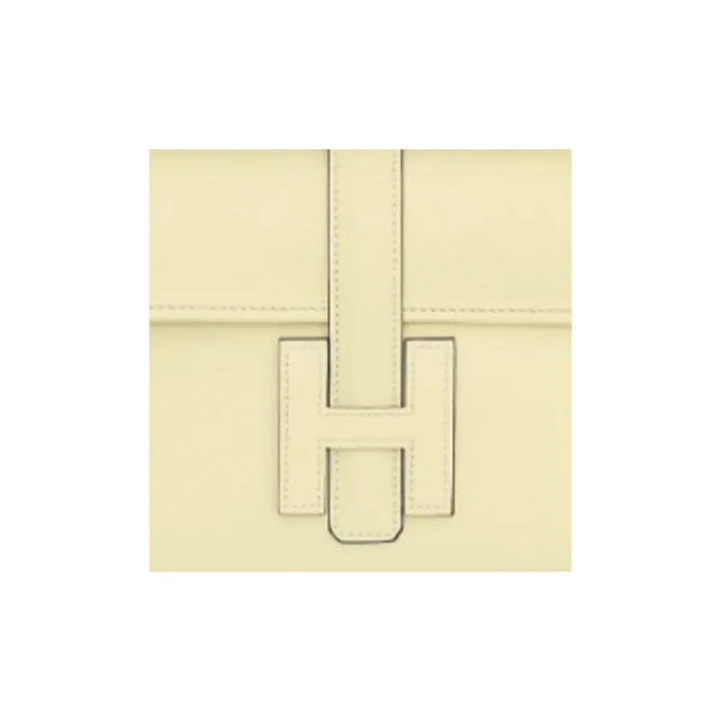 HERMES Jige Elan Swift Calfskin Clutch Women's Light Yellow-1
