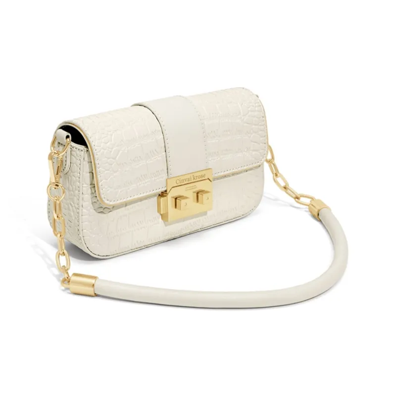 Simvay Clos Cow Leather With Synthetic Leather Shoulder Bag Small Square Bag Shoulder Bag Small Size Women's-1