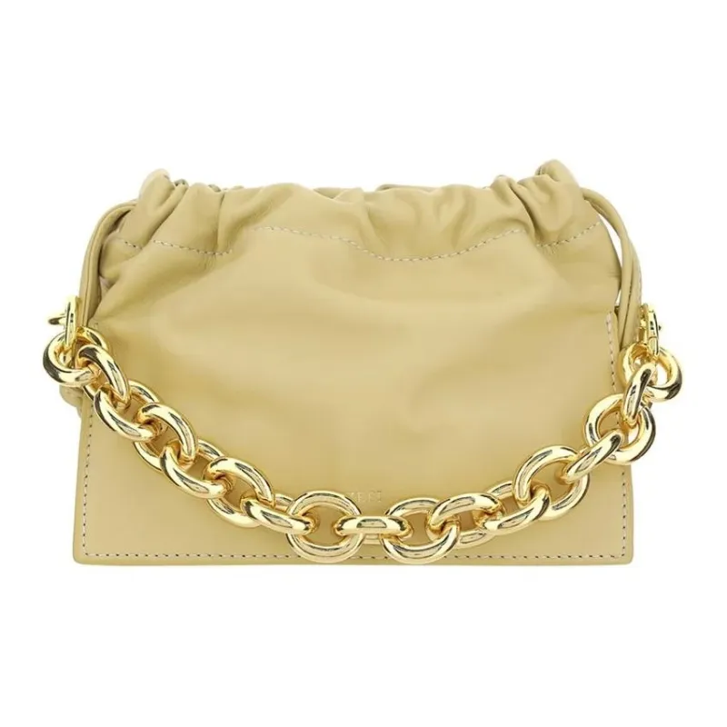 YUZEFI Calfskin Handbag Mini Women's Yellow-3