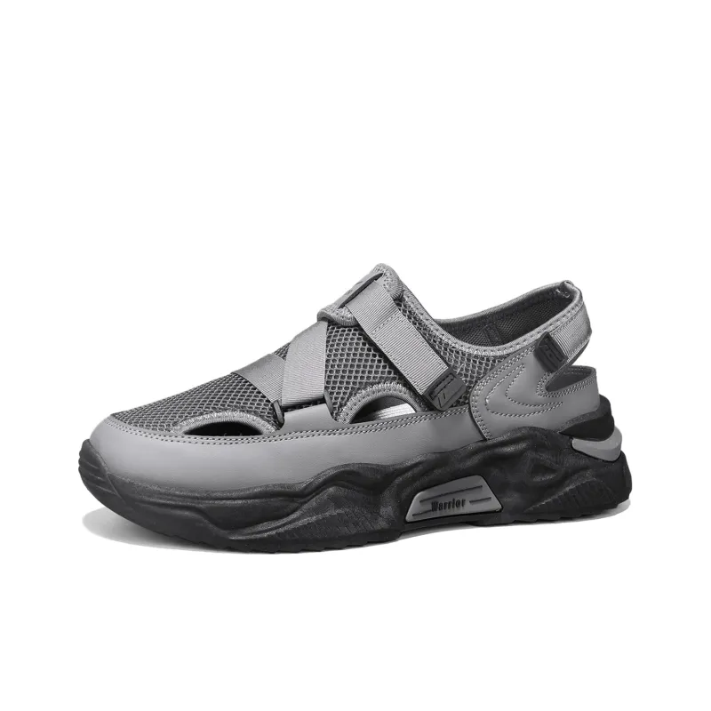 Warrior Casual Chef Shoes Abrasion Resistant Slip Resistant Beach Sandals Men's Gray-2