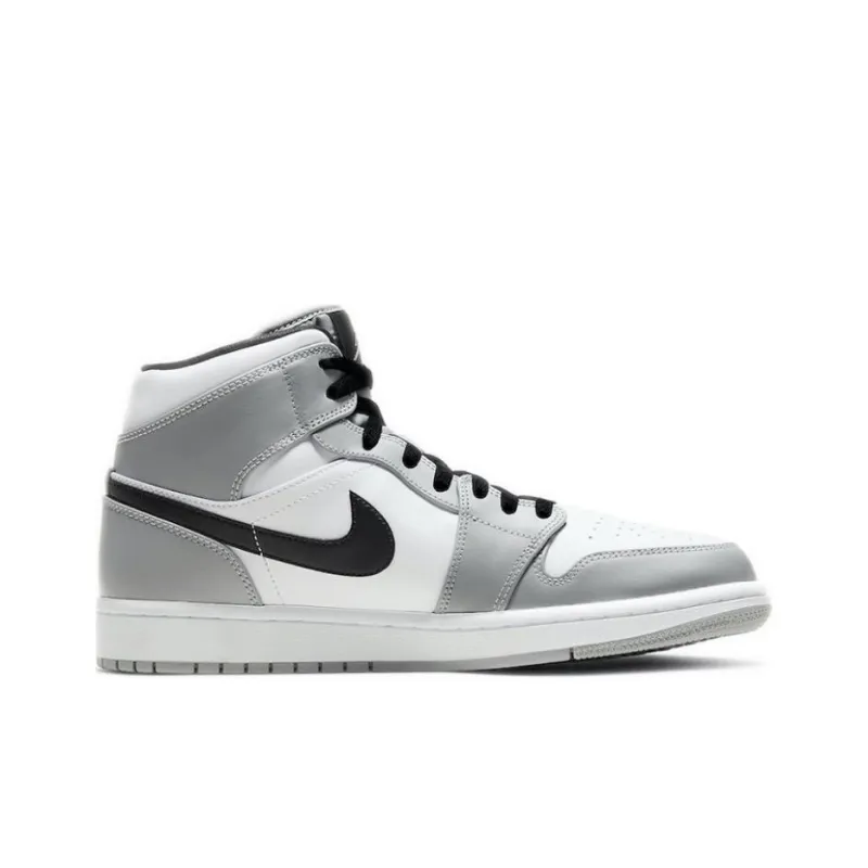 Jordan Air Jordan 1 Cushioned Slip Resistant Abrasion Resistant Mid Top Vintage Basketball Shoes Men's Smoke Gray-1