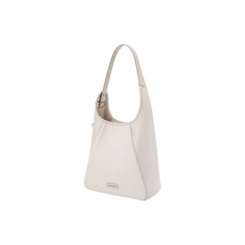 AMAZING SONG Cow Leather Shoulder Bag Women's Elegant Black/Happy Fruit White-1