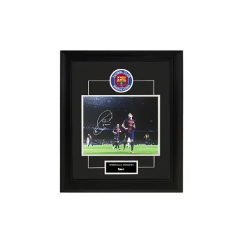 Three For Merch Collection Harvey Barça Era Soccer Player Includes SA Certificate Personalized Autograph Photo Framed