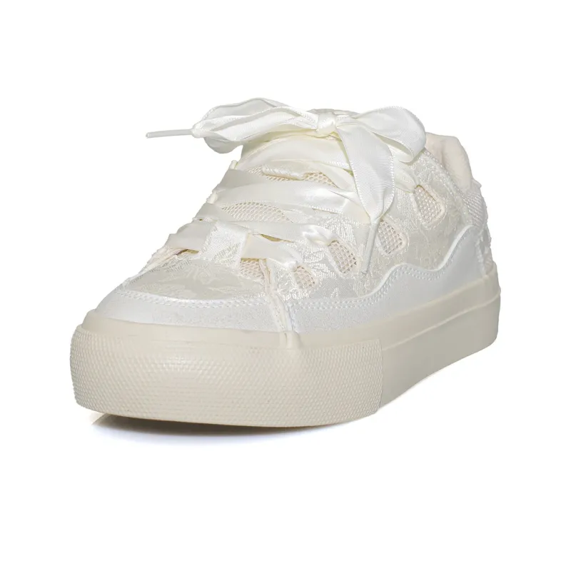 B10CROWN Slip Resistant Breathable Low Top Skateboard Shoes Women's Beige-2