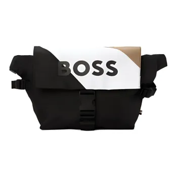 HUGO BOSS Recycled Polyester Crossbody Bag, Shoulder Bag Men's Black