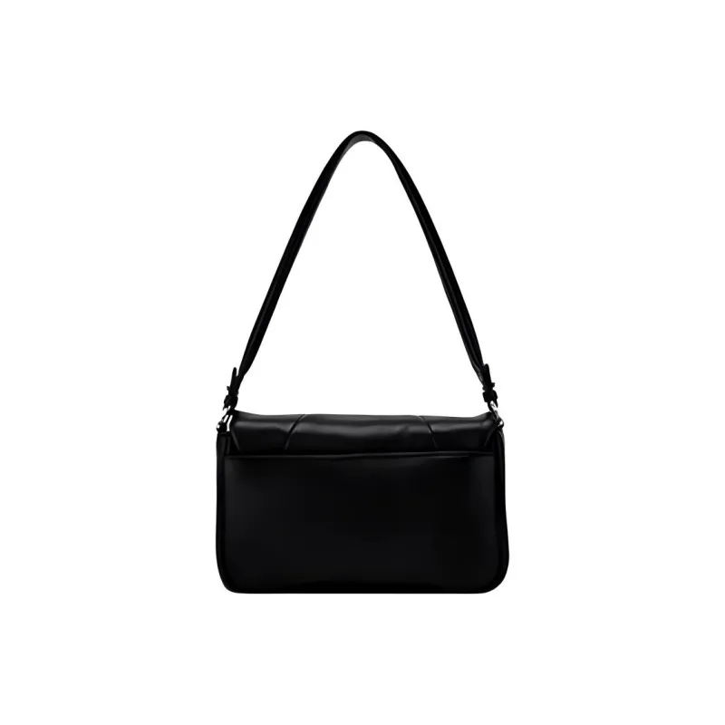 Hush Puppies Sheepskin With Synthetic Leather Small Square Bag Shoulder Bag Women's Black/White-2