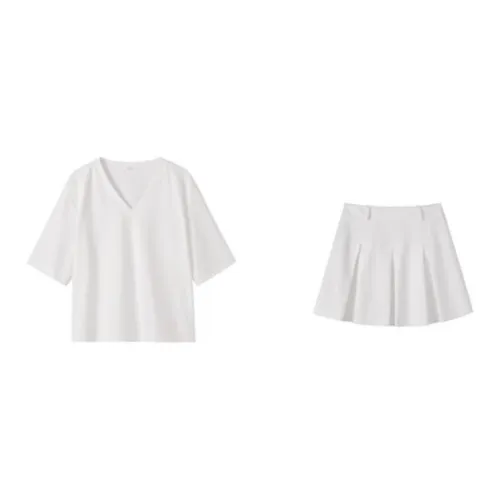 Miss Ha Ya Two Piece Skirt Sets Women's Nicole White