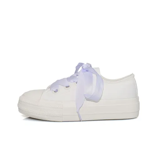 B10CROWN Breathable Lightweight Low-Top Canvas Shoes Women's Ecru