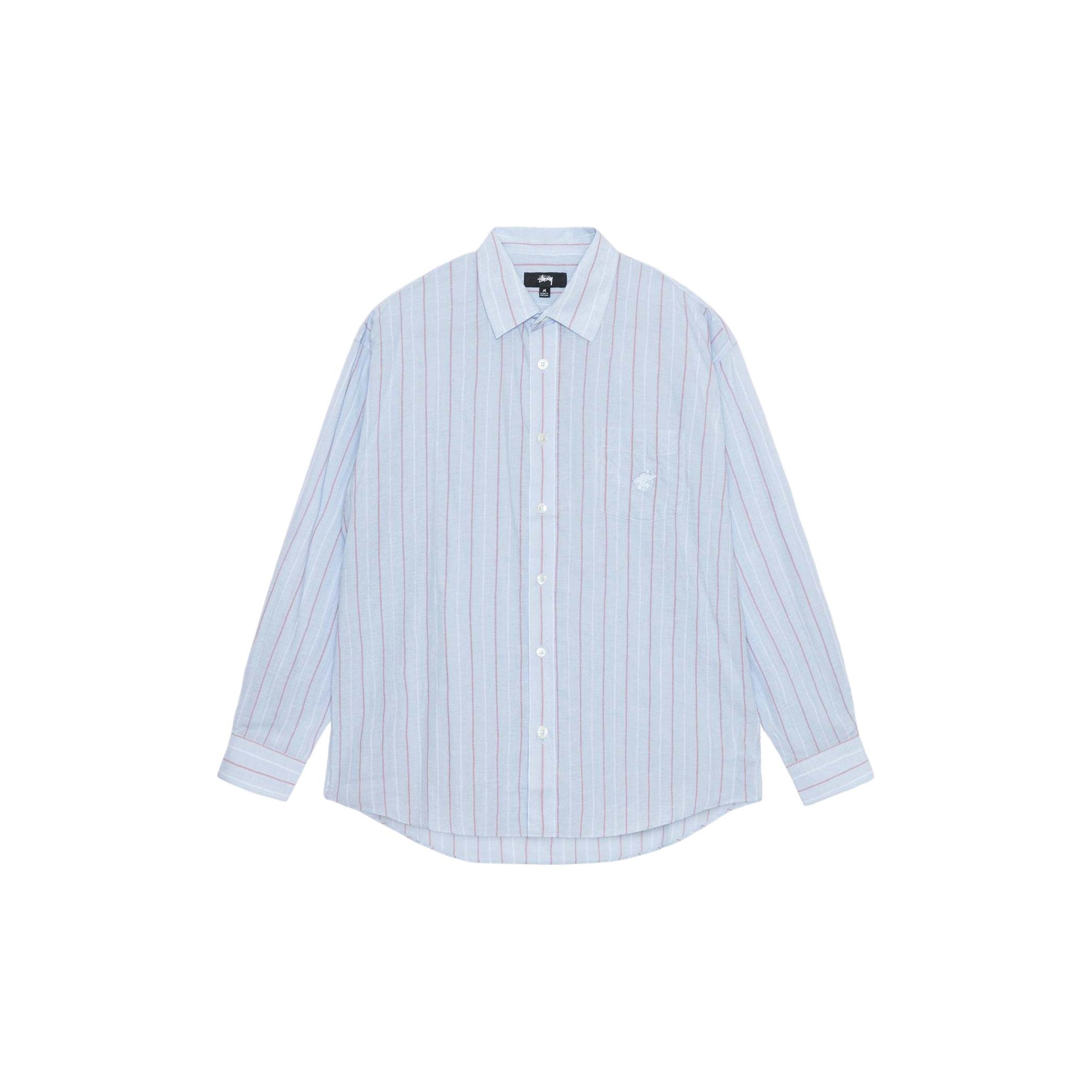 Stussy store Stripped Poplin Baseball Jersey Size S