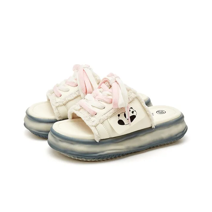 Jin Baichuan Leather Patchwork Odor Resistant Quick Dry Slide Slippers Women's-21