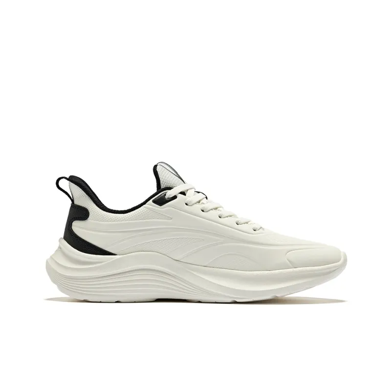 Erke Cushioning Wear-Resistant Low-Top Running Shoes Men's Microcrystal White/Jet Black-1