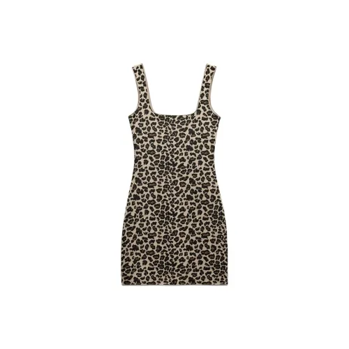 ZARA Sleeveless Dresses Women's Leopard/Brown Yellow