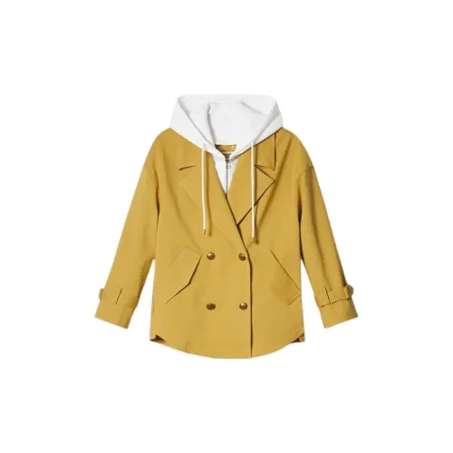 PSALTER Trench Coats Women's Honey Yellow