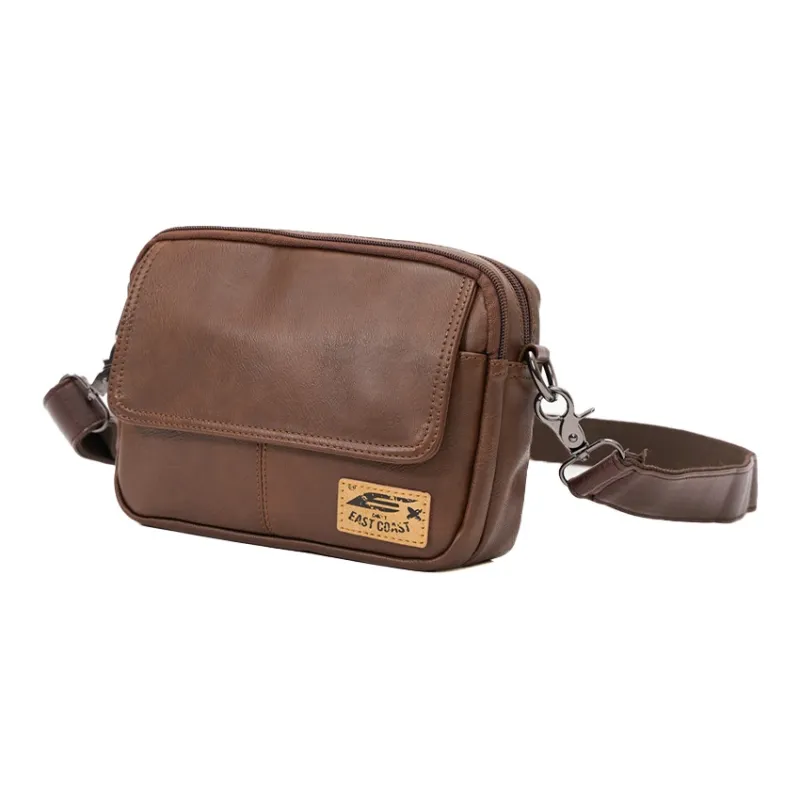 HAWA Artificial Leather Shoulder Bag Crossbody Bag Men's Black/Coffee/Earth Yellow-3