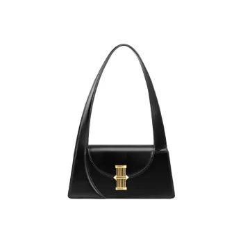 HAWA Artificial Leather Shoulder Bag Women's Black Beige/Ecru/Red