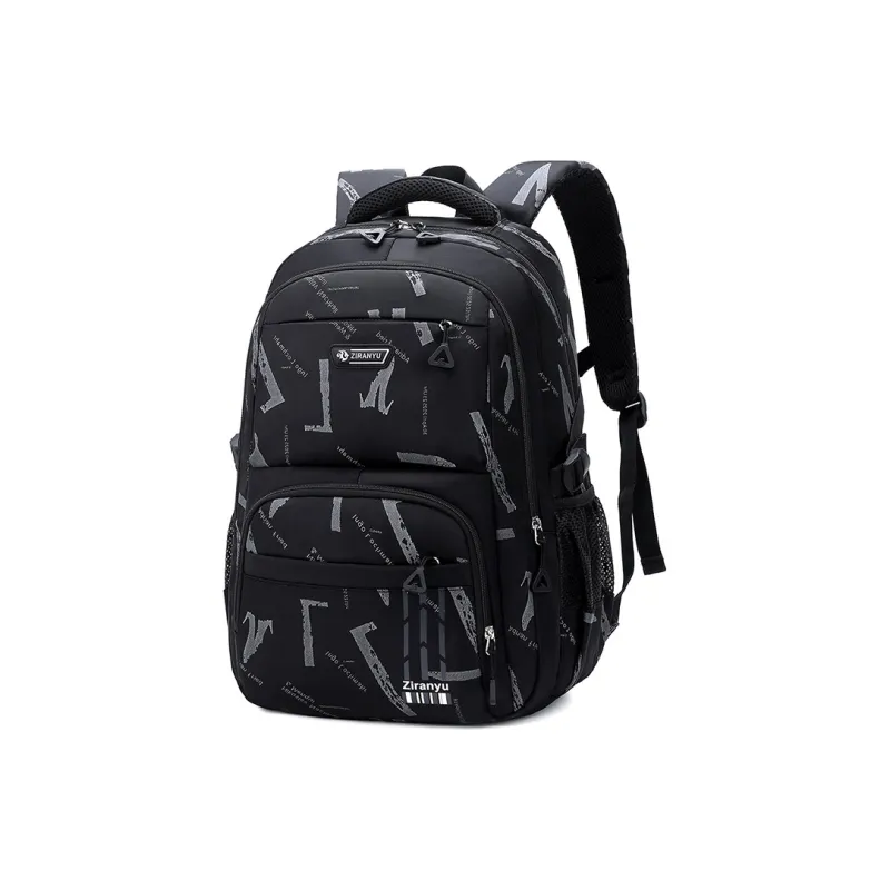 Natural Fish Polyester Backpack Regular Men's Black & Royal Blue/Black & Gray/Black & Sky Blue/Black & Yellow-2