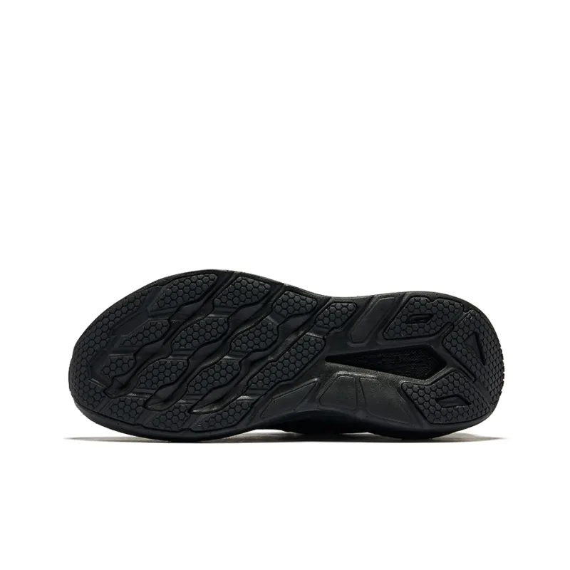 Erke Cushioning Wear-Resistant Low-Top Running Shoes Men's Jet Black Carbon Gray-4