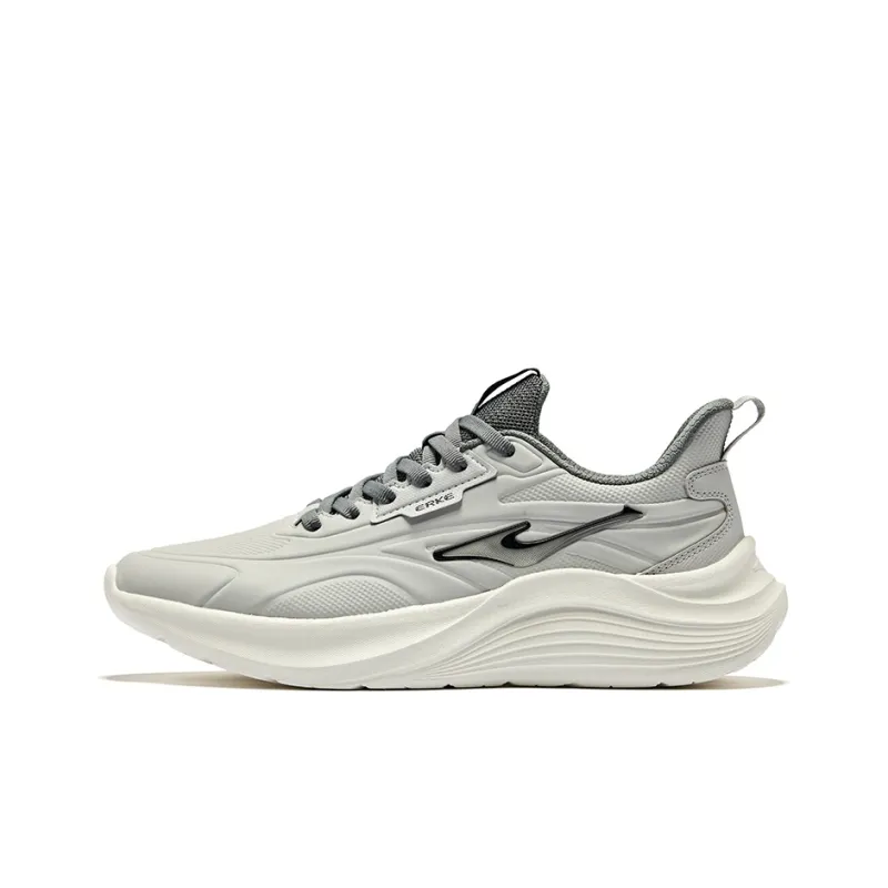 Erke Cushioning Wear Resistant Low Top Running Shoes Men's Mist Gray Steel Gray-0