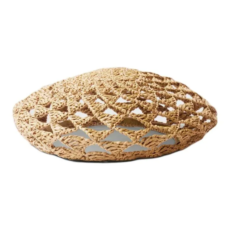 PRADA Woven Raffia Beret-1