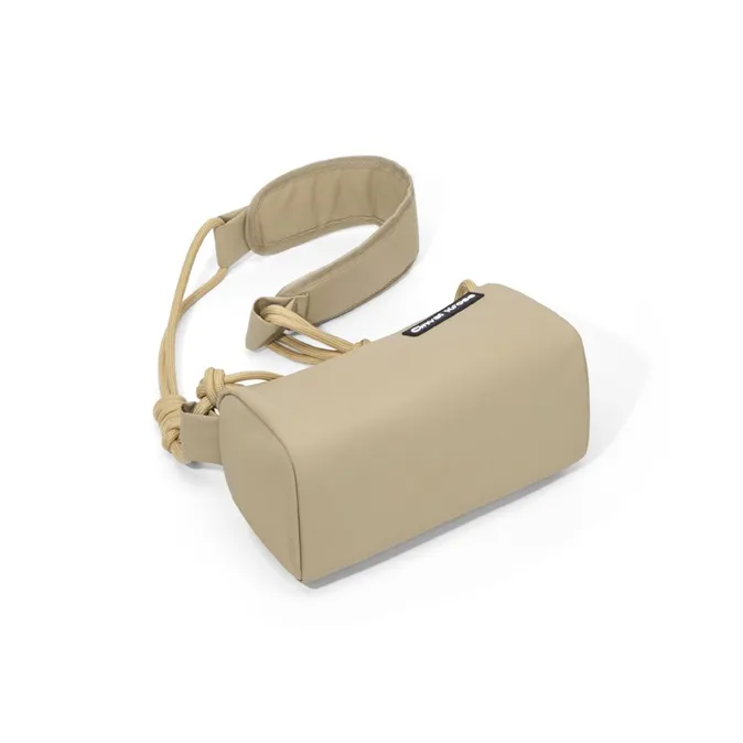 Simvay Clos Fabric Commute Bag Shoulder Bag Small Size Unisex Khaki/Black-3