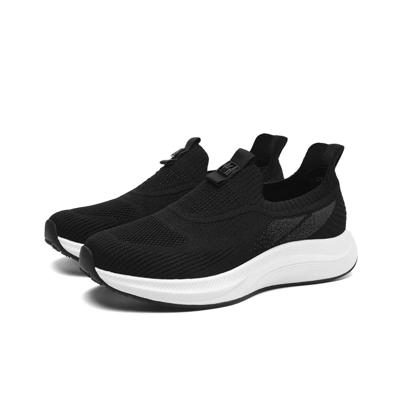 HLA Men's Slip-on Breathable Flyknit Platform Lightweight Casual Shoes For Elderly Men-1