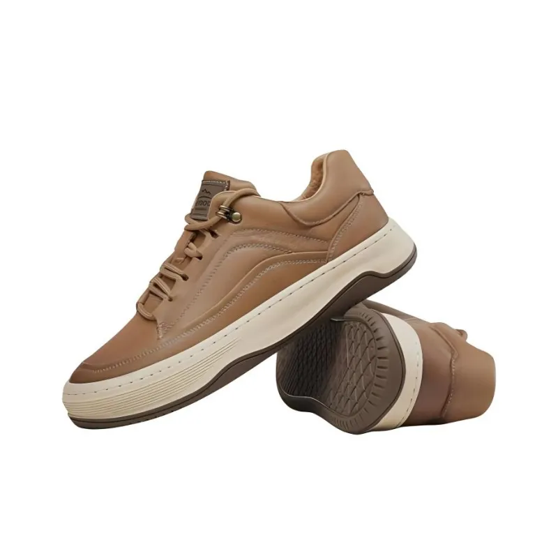 KANGNAI Skateboard Shoes Men Low Top Black/Earth Yellow-5
