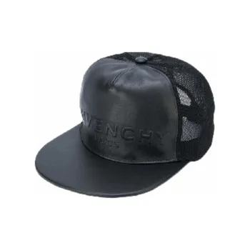 GIVENCHY Leather Baseball Caps Men's Black