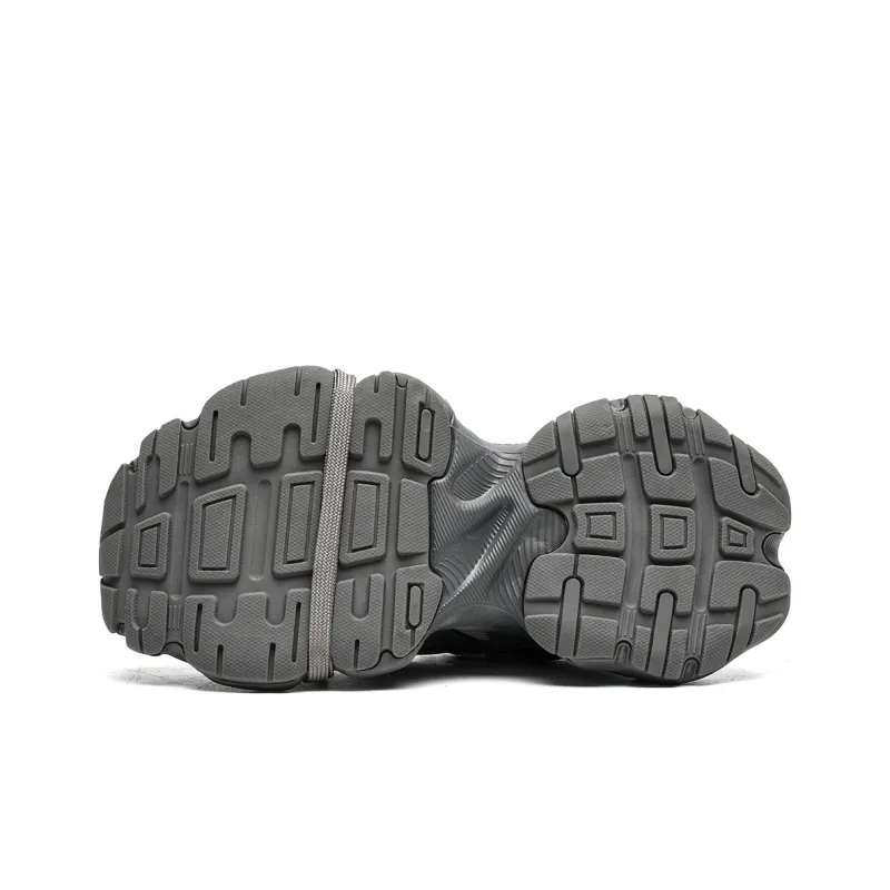 EBLAN Low Top Chunky Sneakers Women's Gray Red-4