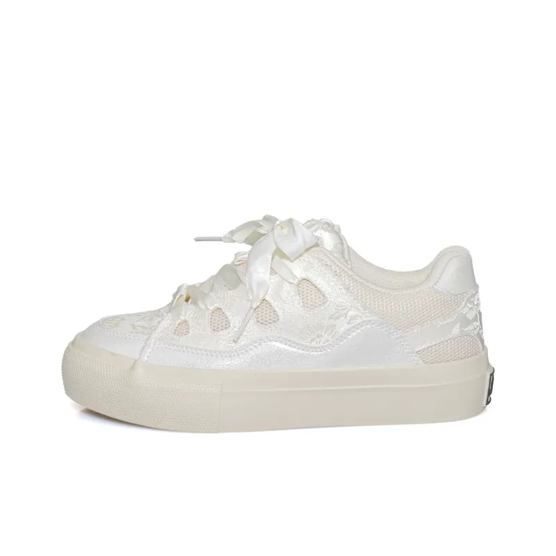 B10CROWN Slip Resistant Breathable Low Top Skateboard Shoes Women's Beige-0