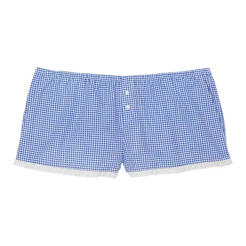 Victoria's Secret Swimming Shorts Women's Marina Gingham/Blue