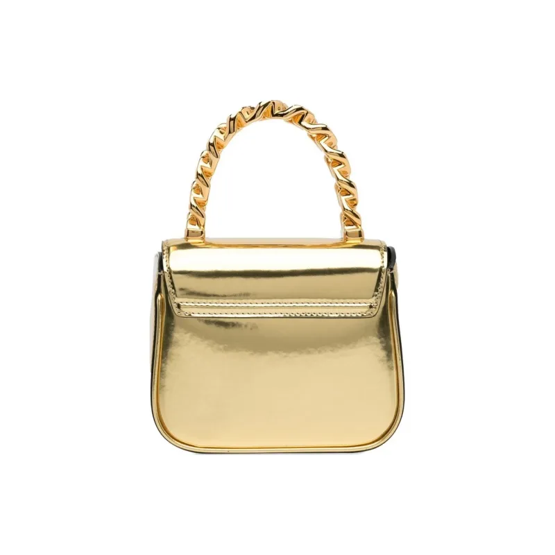 VERSACE La Medusa Patent Leather Crossbody Bag Mini Women's Gold-2