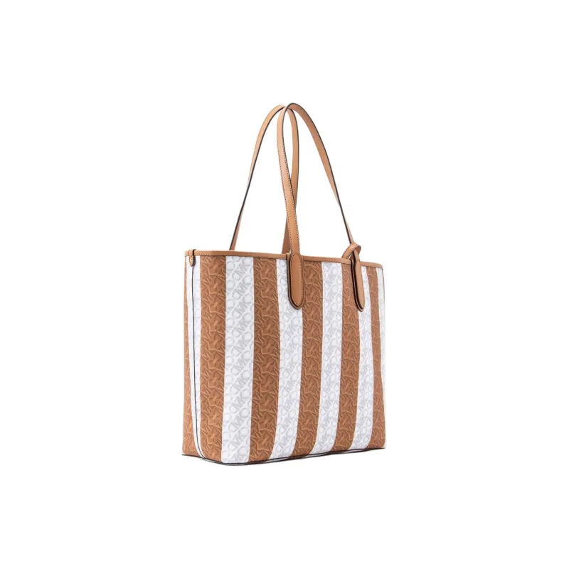 MICHAEL KORS Coated Canvas Tote Bag Shopping Bag Handbag Shoulder Bag Women's Light Heather Brown Multicolor-4