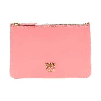 PINKO Goatskin Bonded Polyurethane One Shoulder Crossbody Clutches Women's Pink