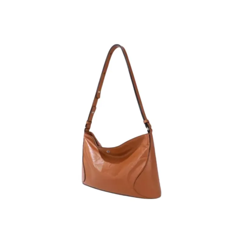 BAMPO Cow Leather Tote Bag Shopping Bag Crossbody Bag Shoulder Bag Large Size Women's Brown-1