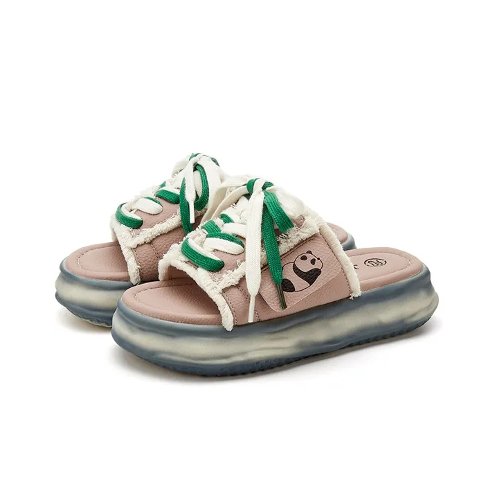 Jin Baichuan Leather Patchwork Odor Resistant Quick Dry Slide Slippers Women's-3