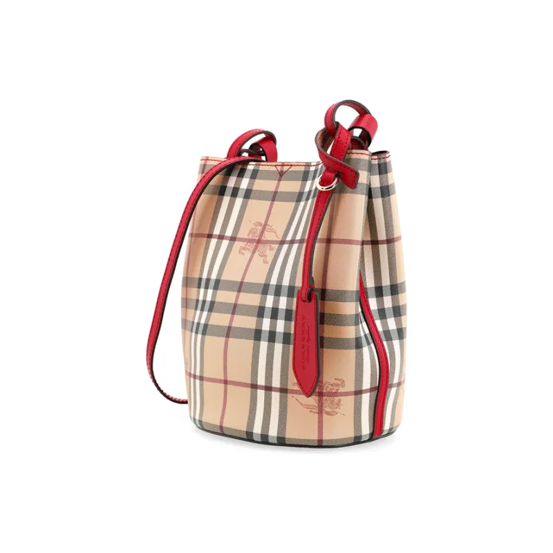 Burberry Cow Leather Bucket Bag, Shoulder Bag, Crossbody Bag Regular Women's Red-3