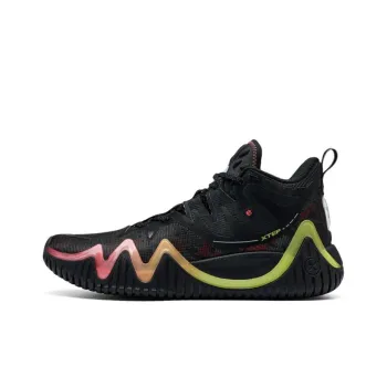 XTEP Abrasion Resistant Rebound High Top Basketball Shoes Men's Black Red Green