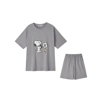YSO x SHINUBI LIANMINGKUAN Summer Pajama Set Women's Dark Heather Gray