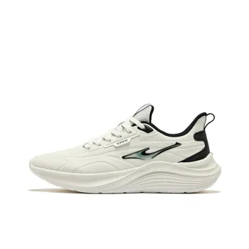 Erke Cushioning Wear-Resistant Low-Top Running Shoes Men's Microcrystal White/Jet Black