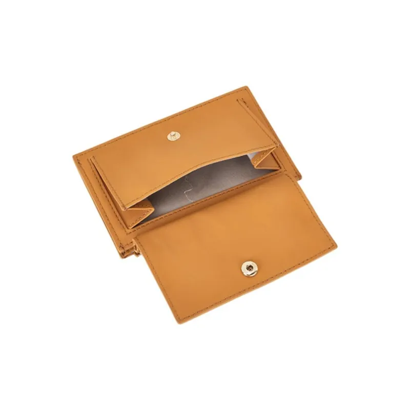 Hush Puppies Cow Leather Coin Purses Card Holders Women's Light Green/Orange-3