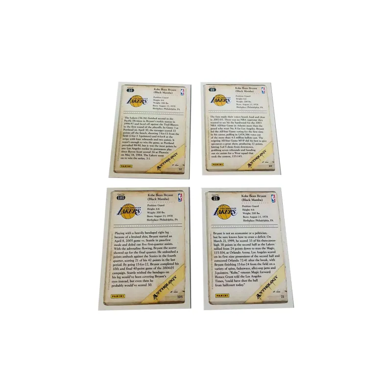 PANINI Kobe Bryant 2012 Lakers 4 Piece Combination Player Card Set Card Condition Approved Sports Cards 4 Pcs-1