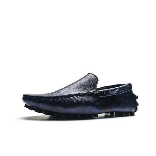 NORVINCY Gommino Loafers Men Blue Indigo