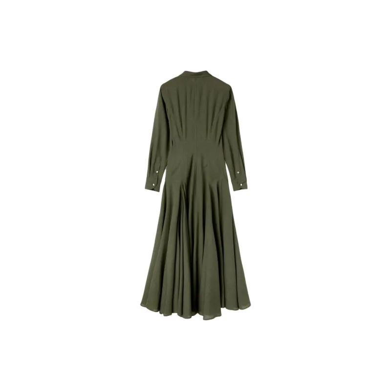 Loro Piana Long-Sleeved Dresses Women's Steamed Tea Green-1