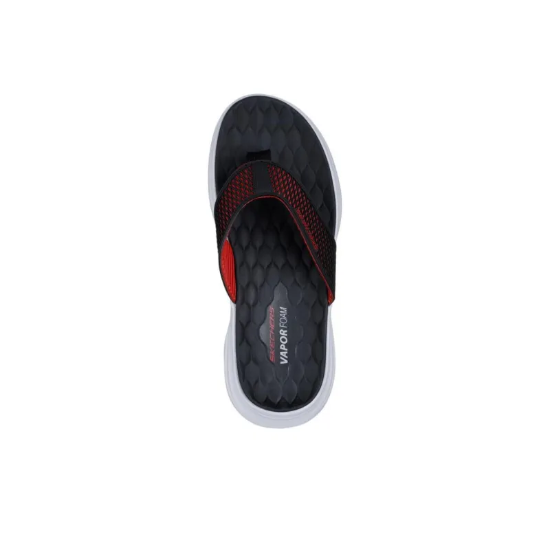 Skechers Vapor Foam Abrasion-Resistant Slip-Resistant Flip Flops Men's Black Red-3
